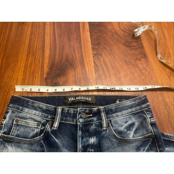 Valabasas Men’s Blue Denim Mid-Rise Button Fly Skinny Jeans Light Wash Size 32 - Picture 3 of 8